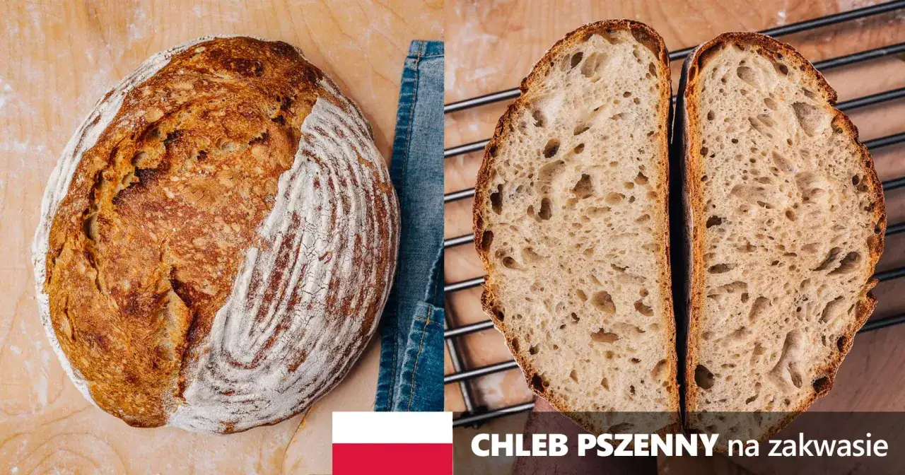 Chleb pszenny na zakwasie, z chrupiącą skórką i puszystym wnętrzem. Dowiedz się, jak zrobić zakwas na chleb.