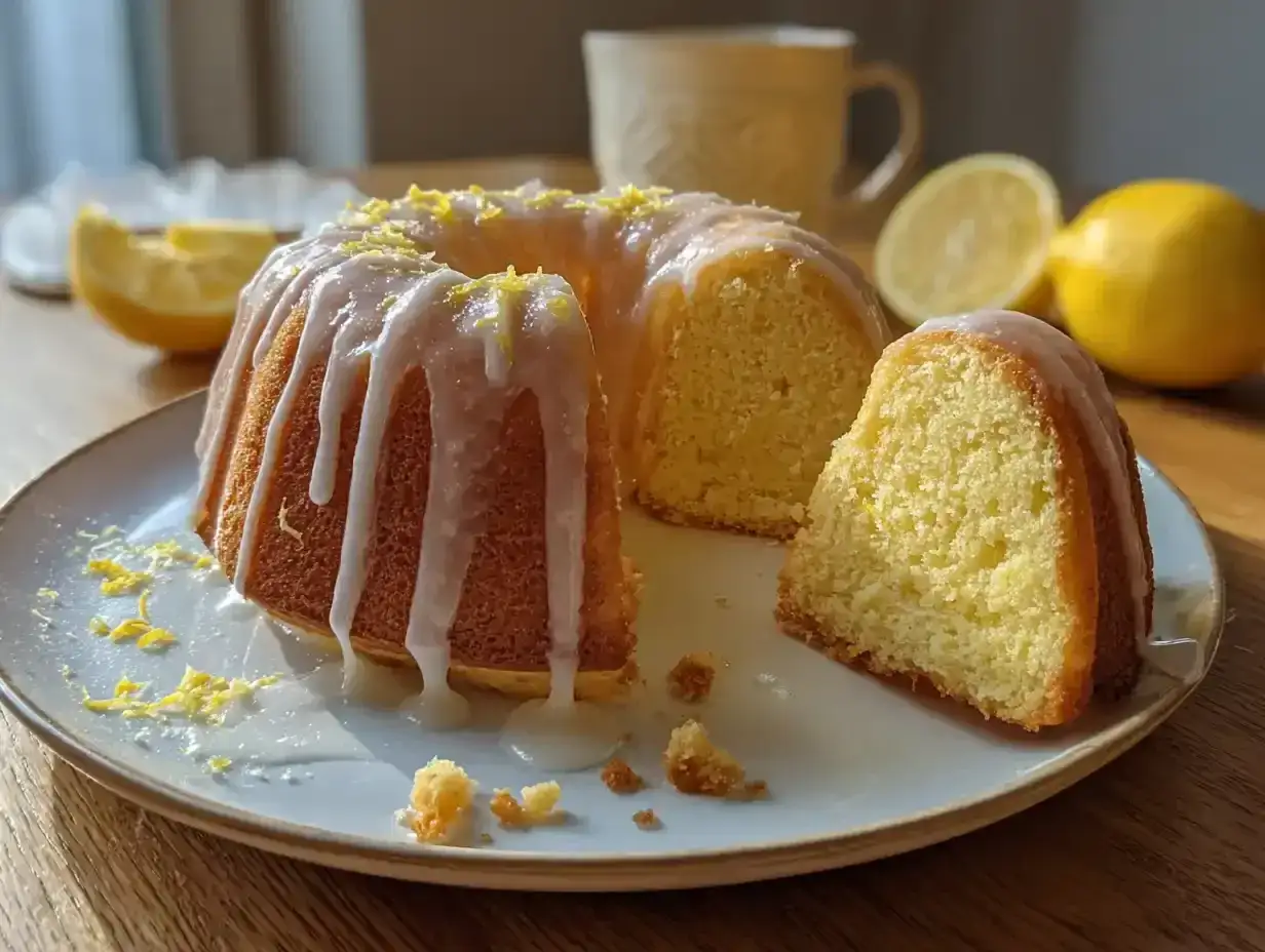 Puszysta babka cytrynowa na oleju Ewy Wachowicz, polana lukrem i posypana skórką cytrynową. Idealna na deser.